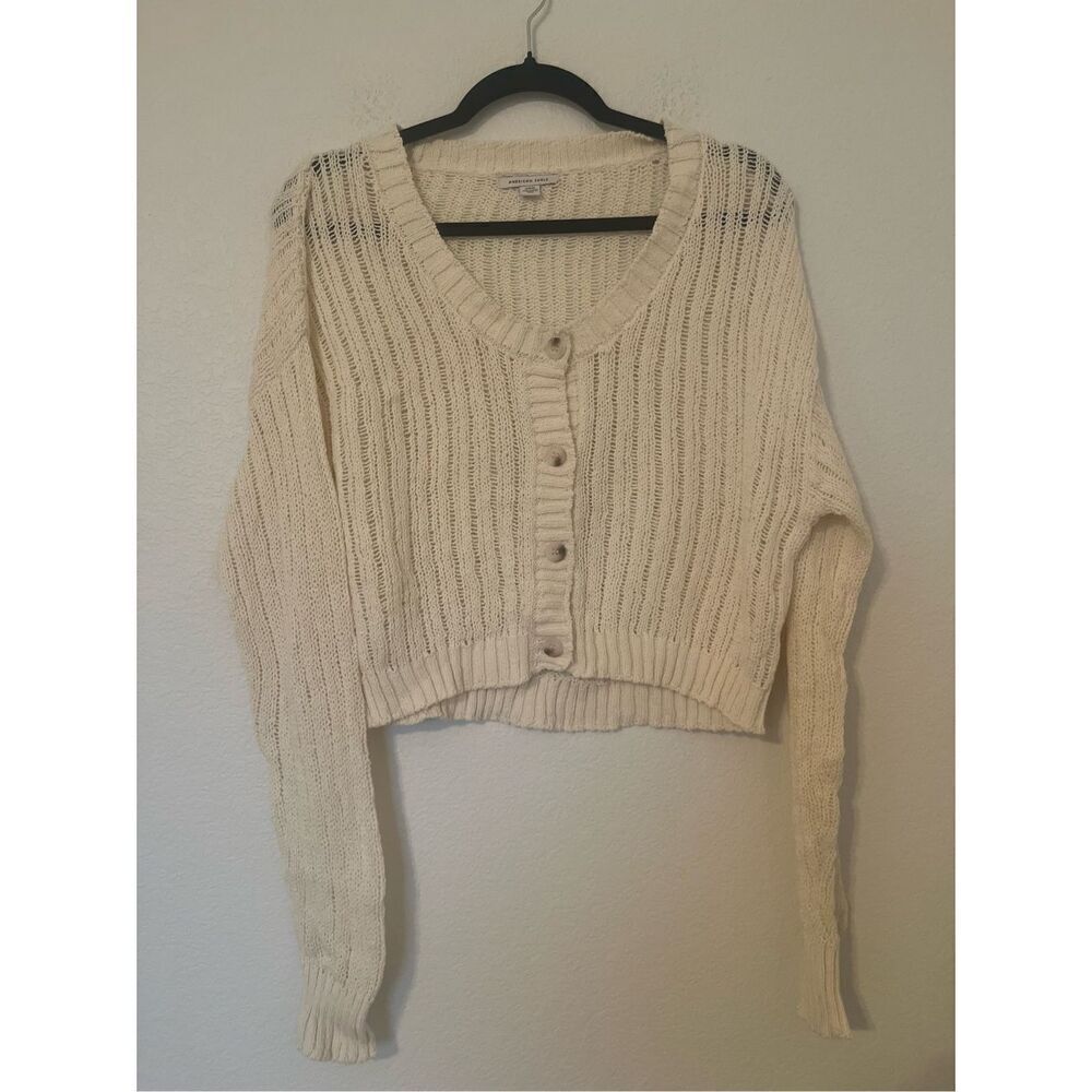 American Eagle Cropped Button Up Cardigan NEW